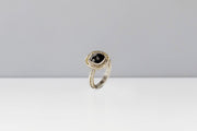 Todd Reed ring in Palladium and set with natural black diamond(3.22cts), raw diamond cubes(1.21cts) and white brilliant cut diamonds(.05cts)
